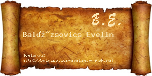 Balázsovics Evelin névjegykártya